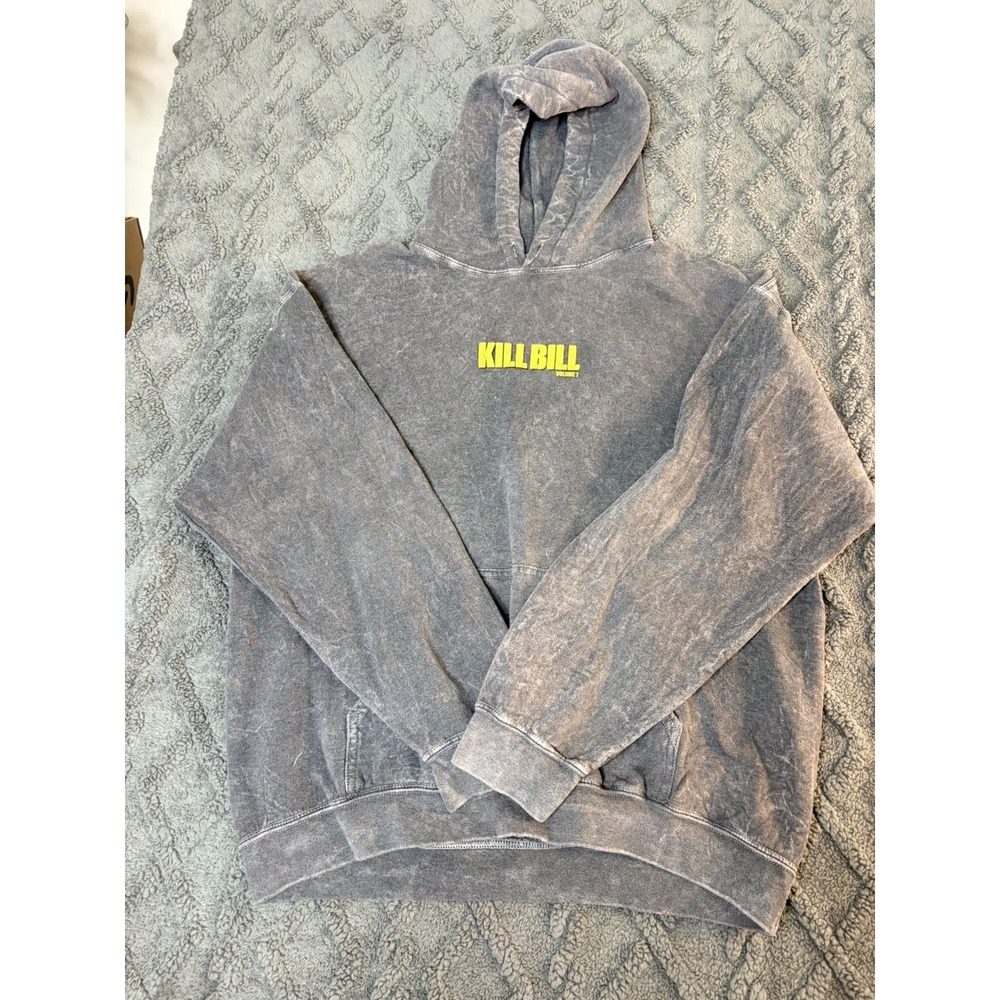 Kill Bill Volume 1 Hoodie Gray Acid Wash Movie Graphic Pullover Quentin